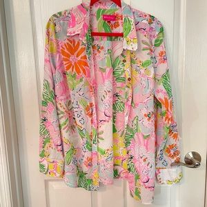 Lilly Pulitzer for Target XXL nosey posey button down shirt. Washed never worn.